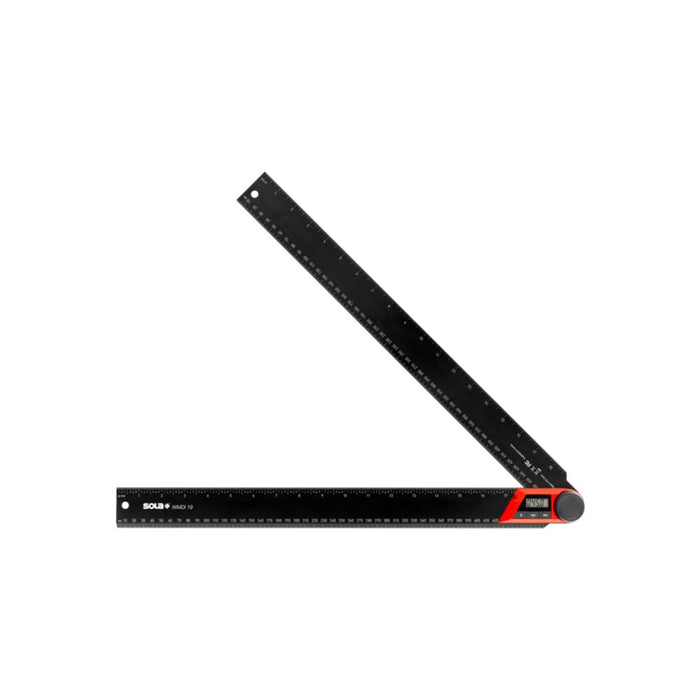 SOLA angle finder tool: black measuring scale with red-corner housing