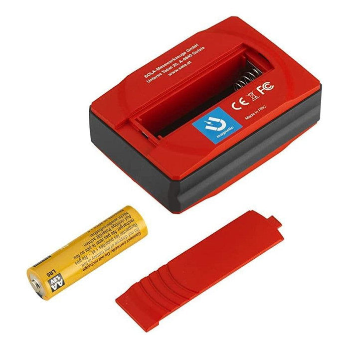 Digital pocket level case with included battery and magnetic mounting pieces