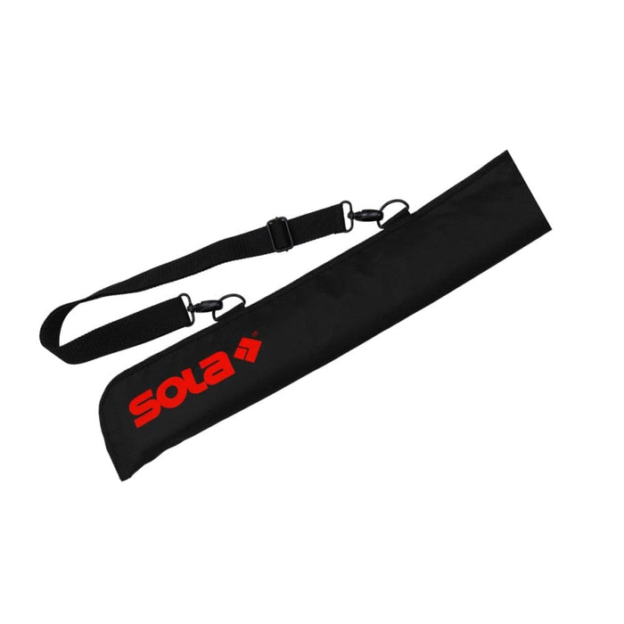 Sola Level nylon case, black with red logo and adjustable shoulder strap