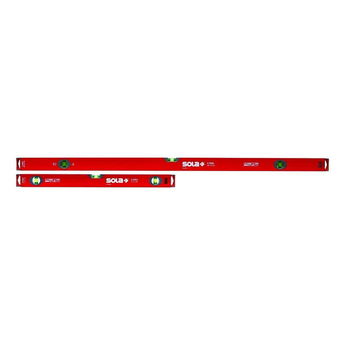 Sola X PRO spirit level set, two red lengths with green vials