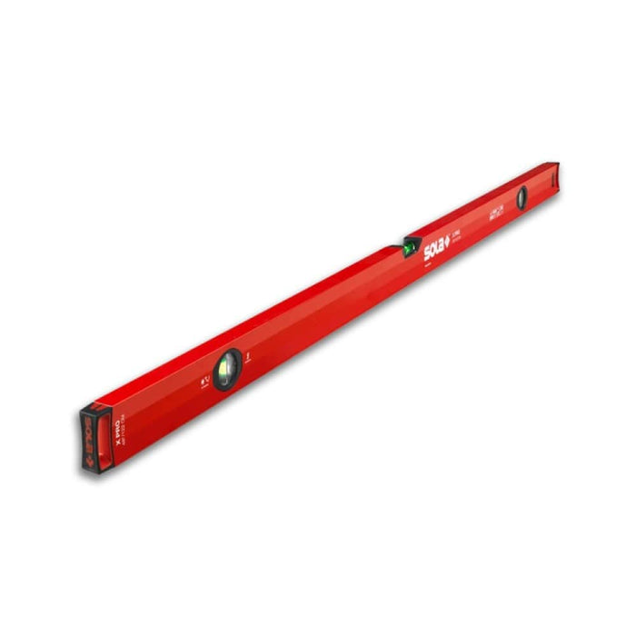 Red Sola X PRO spirit level, long box with green vial window