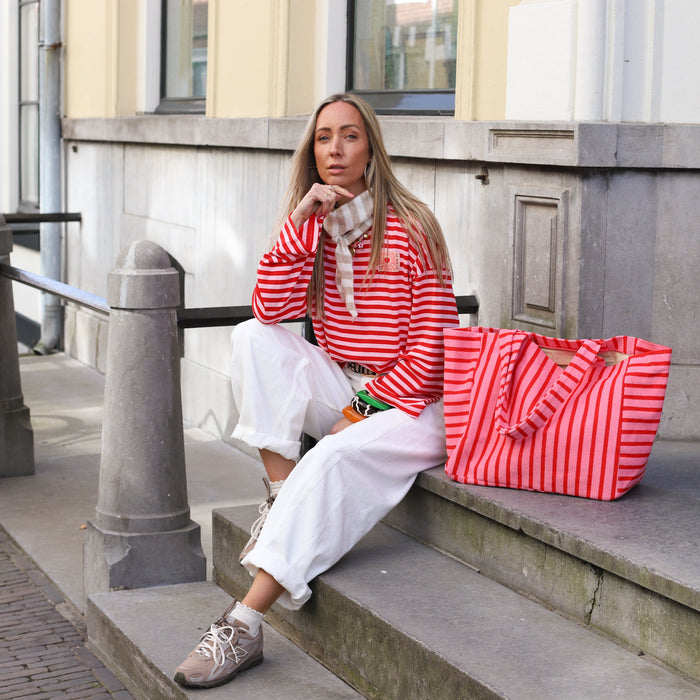 Soleil patch shirt roze rood