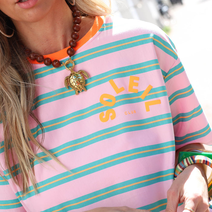 Soleil shirt roze groen