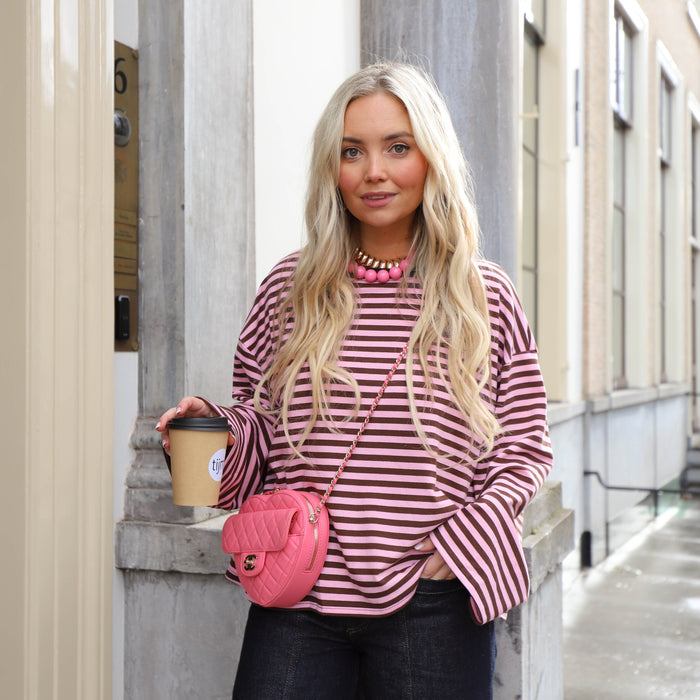 Soof top roze bruin