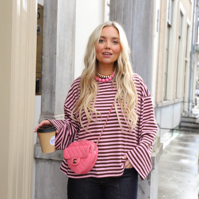 Soof top roze bruin