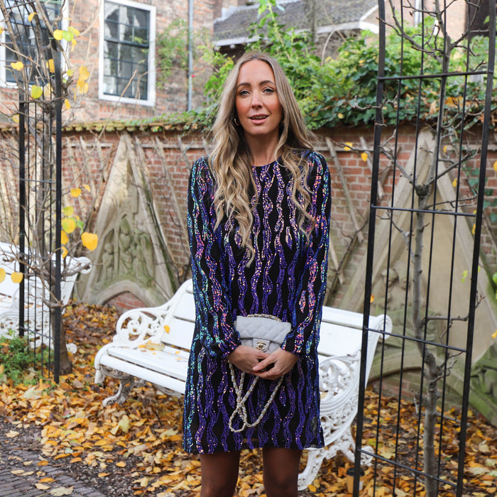 Sparkle dress multi zwart