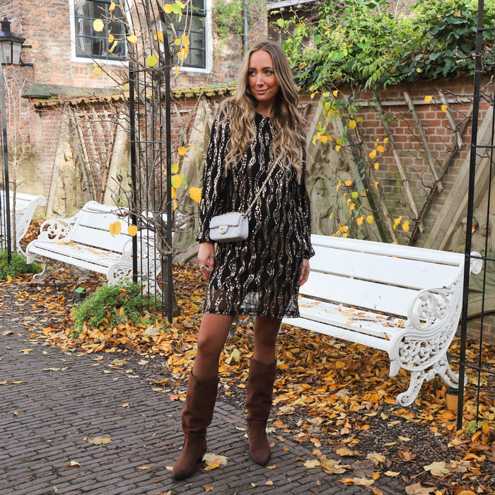 Sparkle dress zwart goud