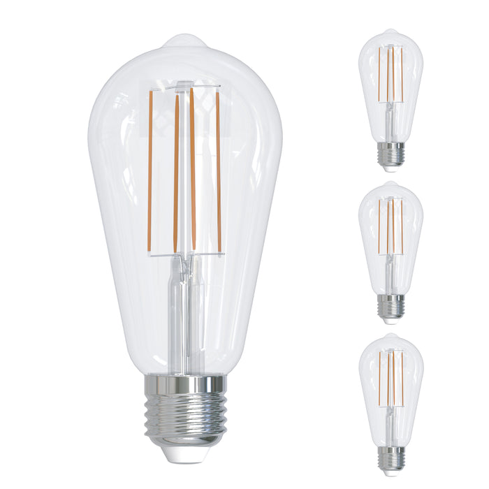 ST18 4.5W Dimmable Clear Filament LED Light Bulb with E26 Base, 2700K, 450 Lumens, 4-Pack