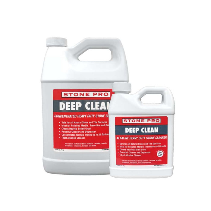 StonePro Deep Clean heavy-duty stone cleaner jugs, white plastic with carry handle