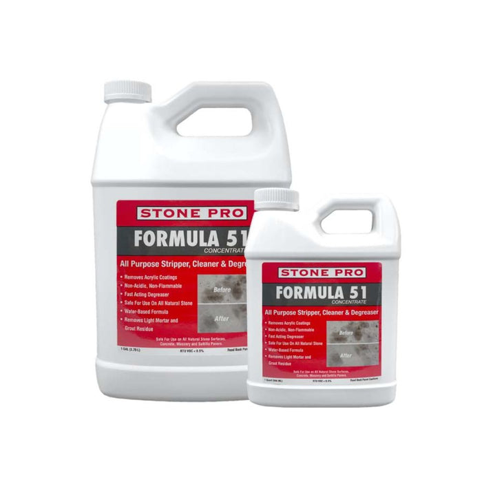 StonePro Formula 51 concentrated tile & surface cleaner in two white jugs