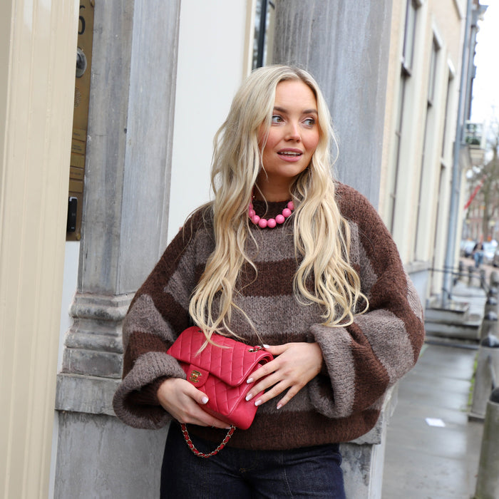 Streep knit bruin