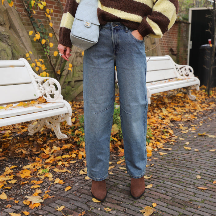 Streep knit geel bruin