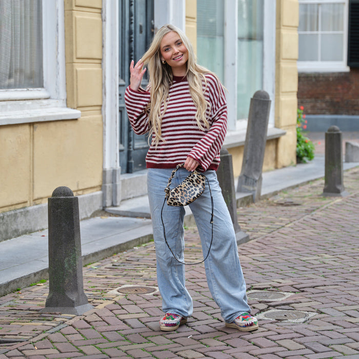 Streep knit lana burgundy