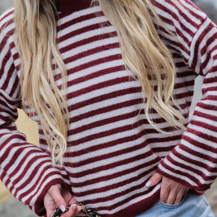 Streep knit lana burgundy