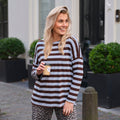 Streep shirt blauw bruin