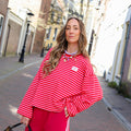 Streep top roze rood cosy club