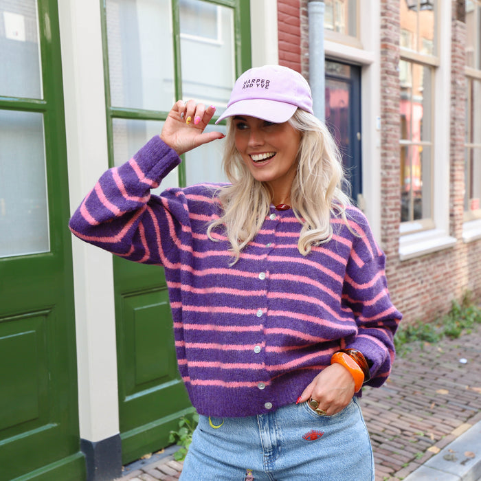 Streep vest paars roze
