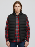 Stylish Puffer Sleeveless Zipper Mockneck Jacket For Men-Black-BRPH34