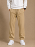 Stylish Regular Fit Both Season Trouser For Men Light brown with white stripes tr3