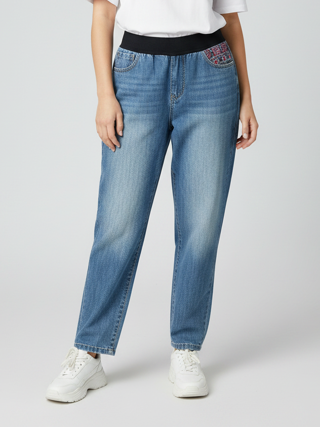Stylish Regular Fit Pent Trouser For Ladies-Blue Faded-SPT04