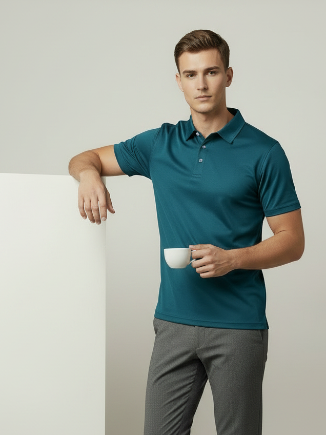 Stylish Spandex Dry Polo Shirt For Men-Zinc-BE2163