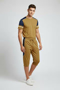 Stylish Summer T-Shirt & Short Suit For Men-Brown-BEE16