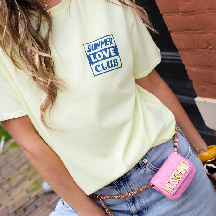 Summer love club tee geel