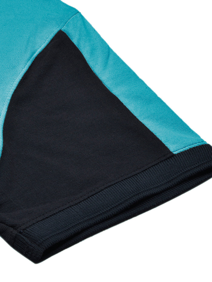 Summer Polo Shirt For Men-Blue & Dark Navy-RT2371