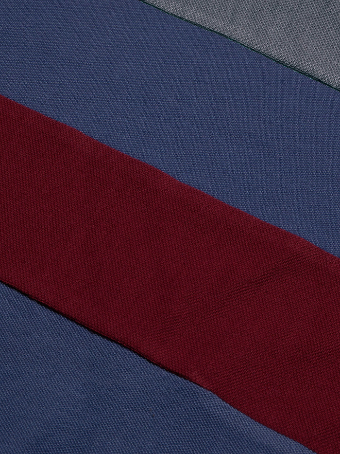 Summer Polo Shirt For Men-Blue with Maroon & Navy Melange Panel-BR13077