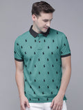 Summer Polo Shirt For Men-Cyan Green-AN3951