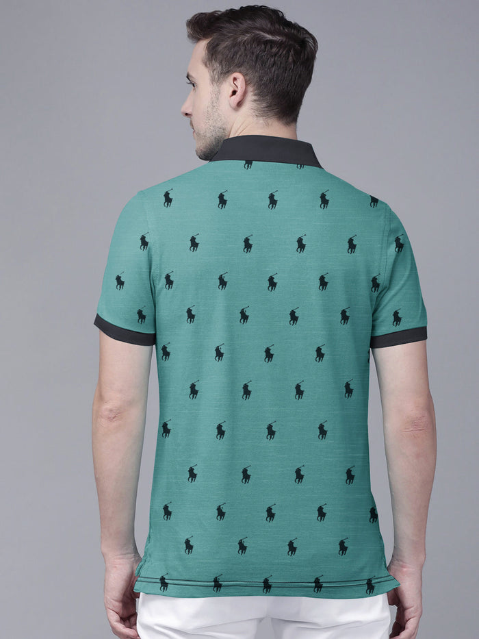 Summer Polo Shirt For Men-Cyan Green-AN3951