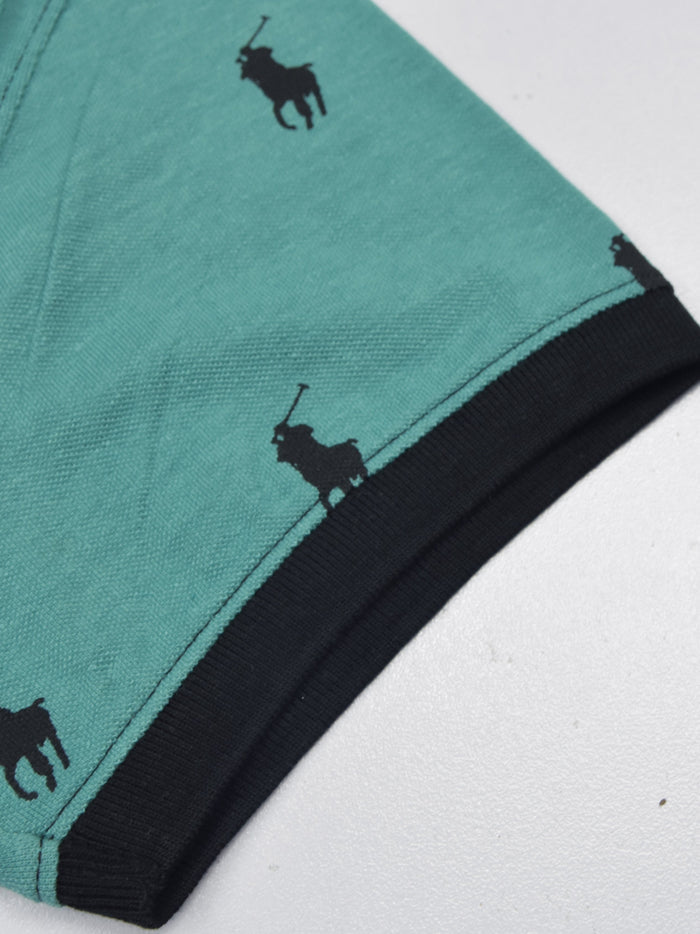Summer Polo Shirt For Men-Cyan Green-AN3951