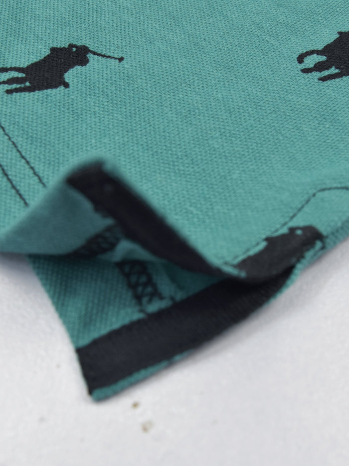 Summer Polo Shirt For Men-Cyan Green-AN3951