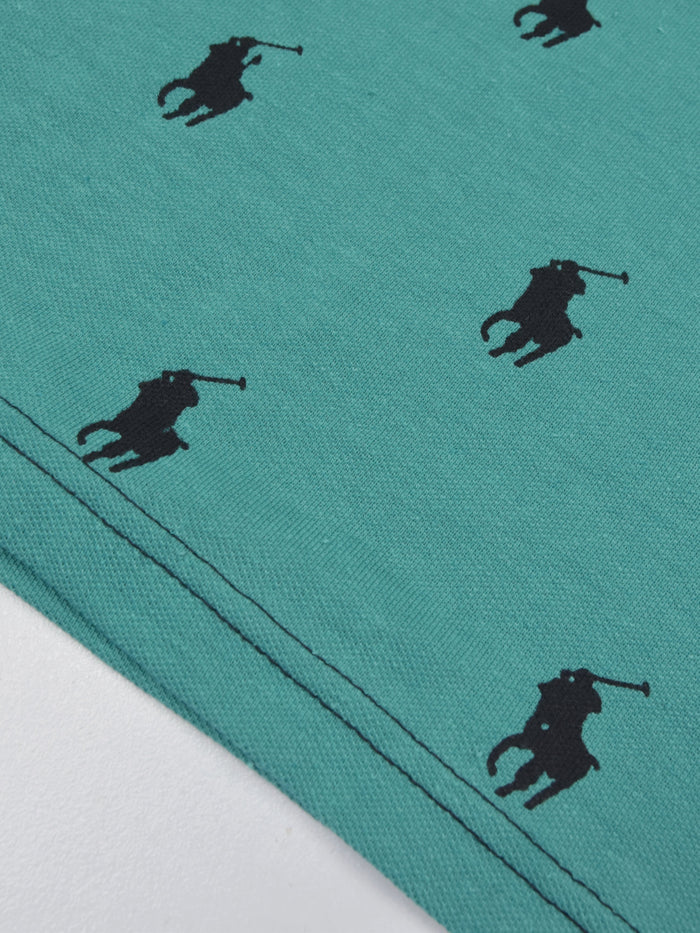Summer Polo Shirt For Men-Cyan Green-AN3951