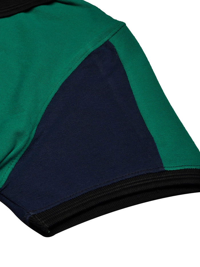 Summer Polo Shirt For Men-Dark Cyan Green Melange & Dark Navy-RT2368