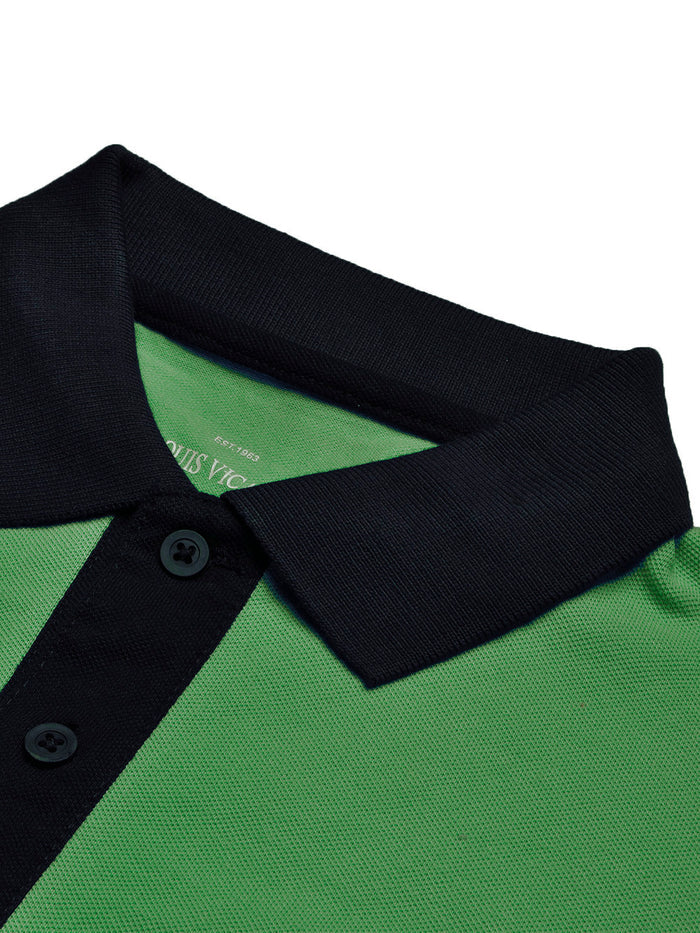 Summer Polo Shirt For Men-Dark Green & Dark Navy-BR13094