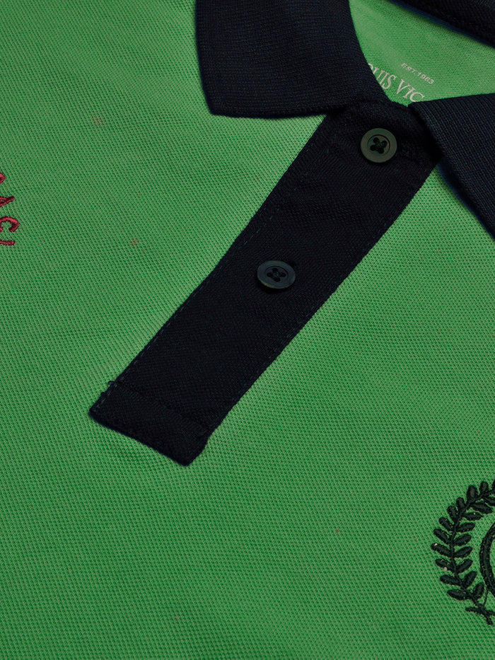 Summer Polo Shirt For Men-Dark Green & Dark Navy-BR13094