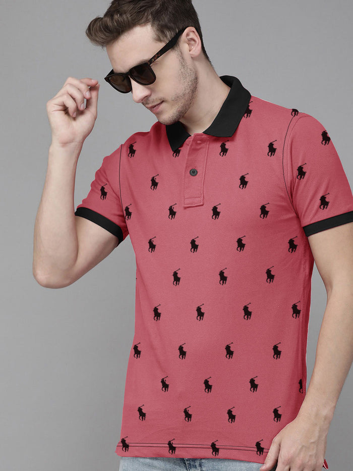 Summer Polo Shirt For Men-Dark Pink-AN3961