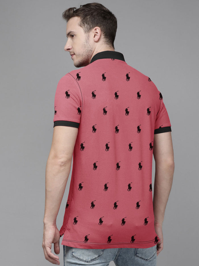 Summer Polo Shirt For Men-Dark Pink-AN3961