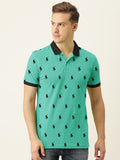 Summer Polo Shirt For Men-Light Cyan Green-AN3950