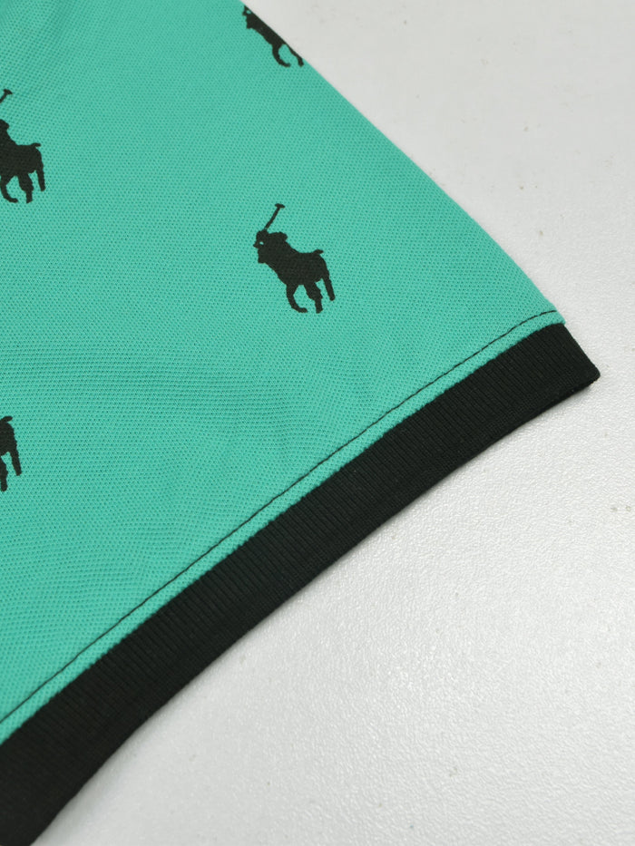 Summer Polo Shirt For Men-Light Cyan Green-AN3950