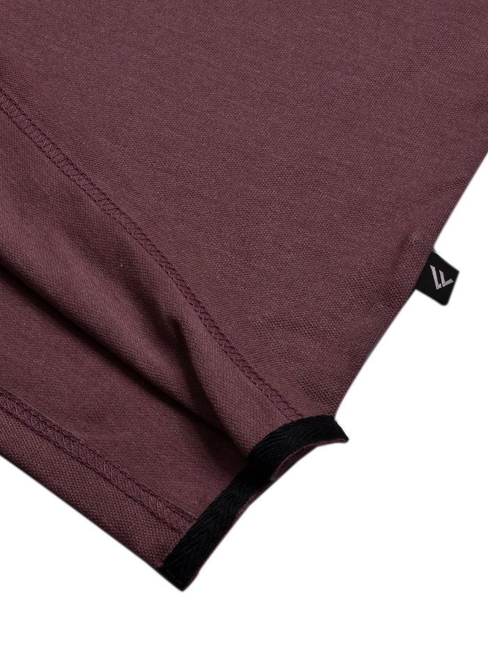 Summer Polo Shirt For Men-Light Maroon Melange with Black-BR12966