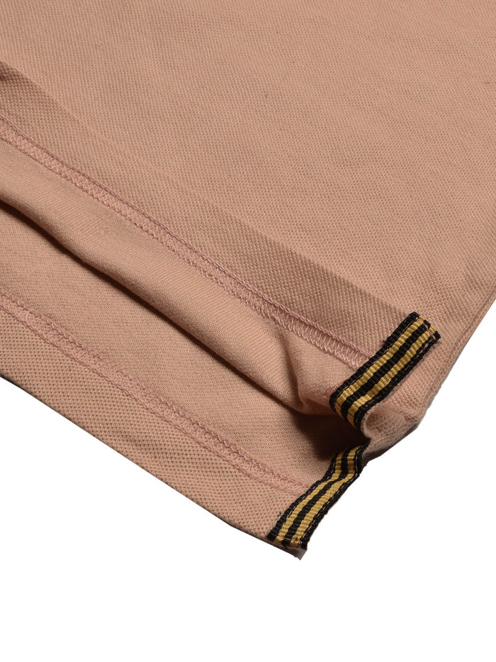 Summer Polo Shirt For Men-Light Orange with Navy Panel-BE683/BR12936