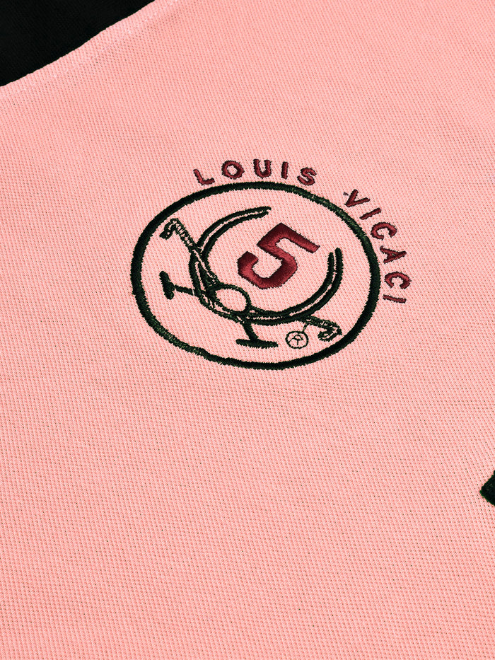 Summer Polo Shirt For Men-Light Peach & Dark Navy-BR13102