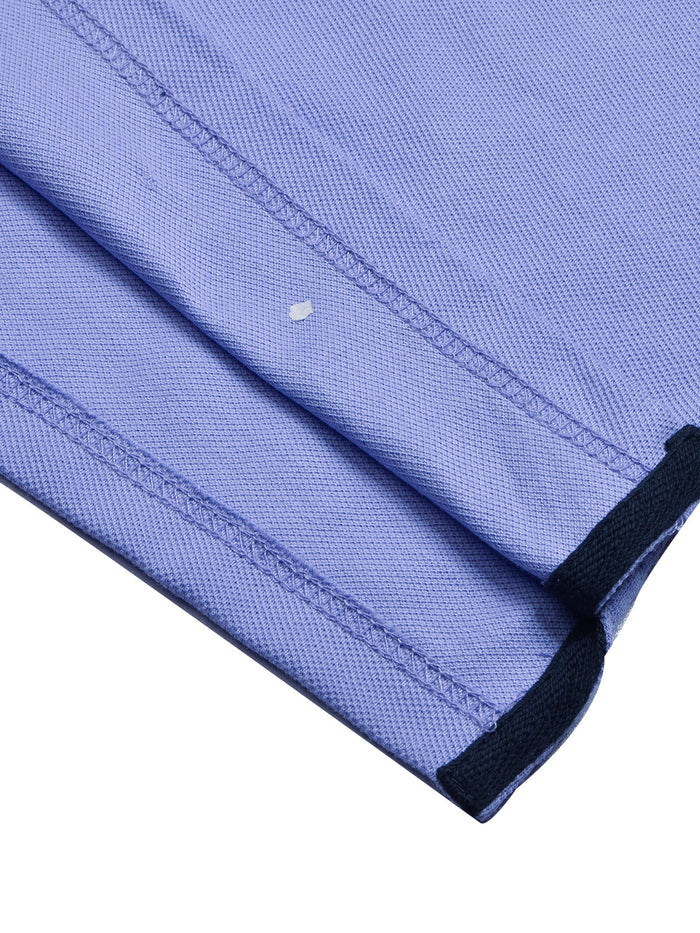 Summer Polo Shirt For Men-Light Purple with Navy & White-BR12931