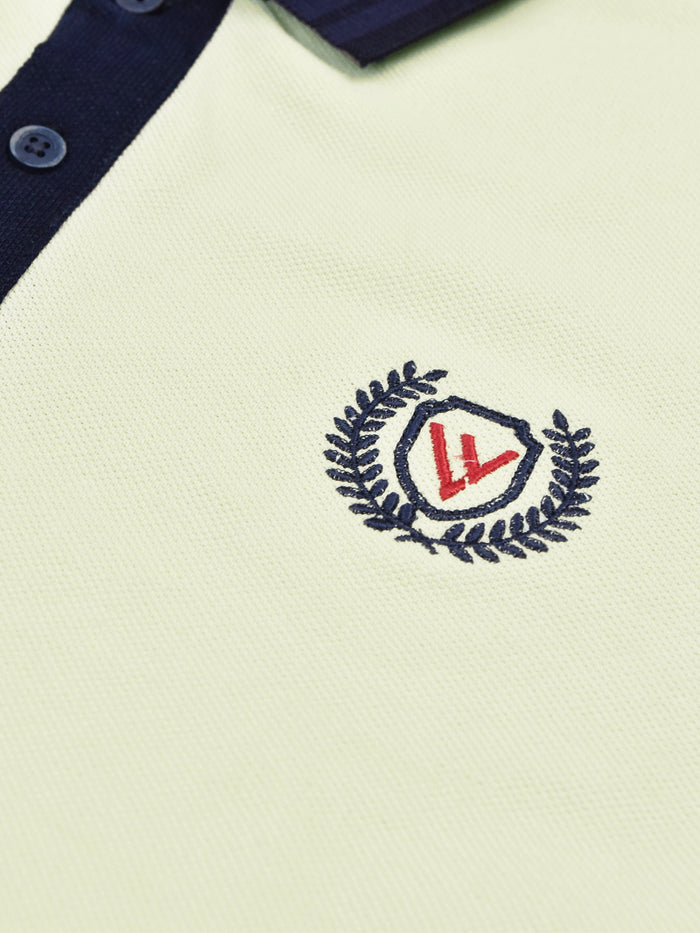 Summer Polo Shirt For Men-Off White & Dark Navy-RT2373