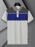 Summer Polo Shirt For Men-Off White Melange Panel-BR13068