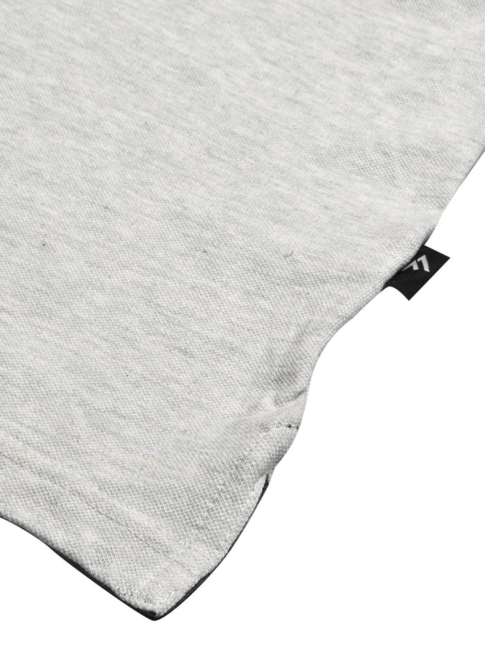 Summer Polo Shirt For Men-Off White Melange Panel-BR13068