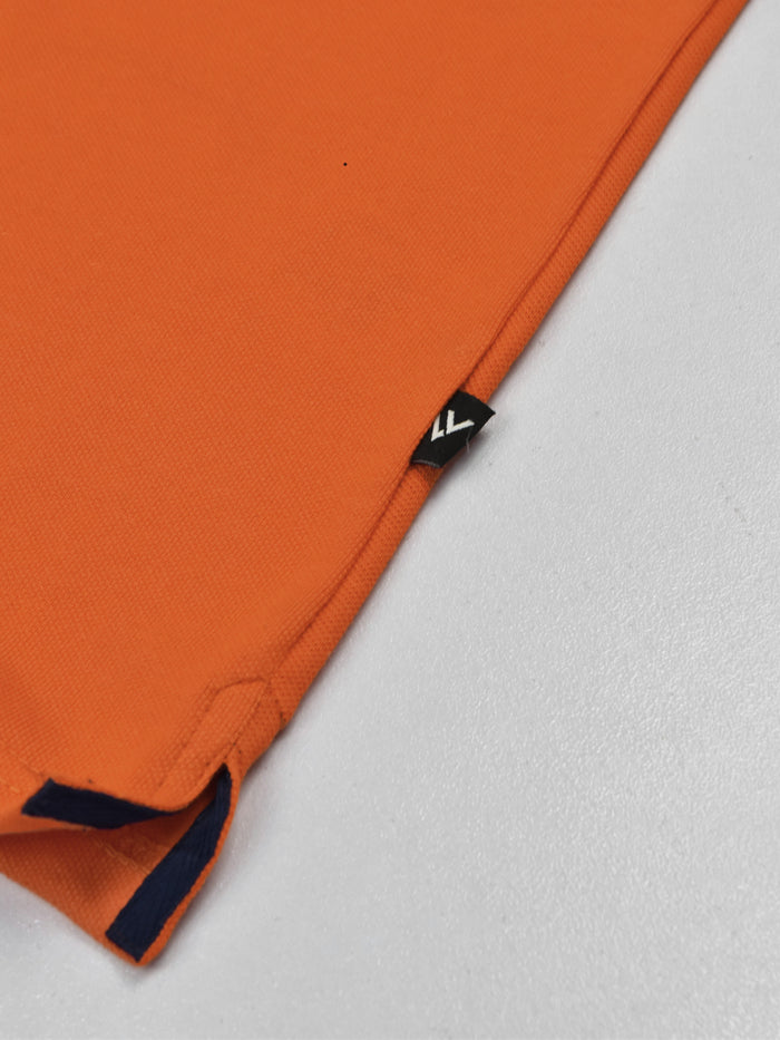 Summer Polo Shirt For Men-Orange & Dark Navy-RT2365