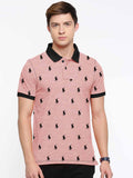 Summer Polo Shirt For Men-Pink Melange-AN3972